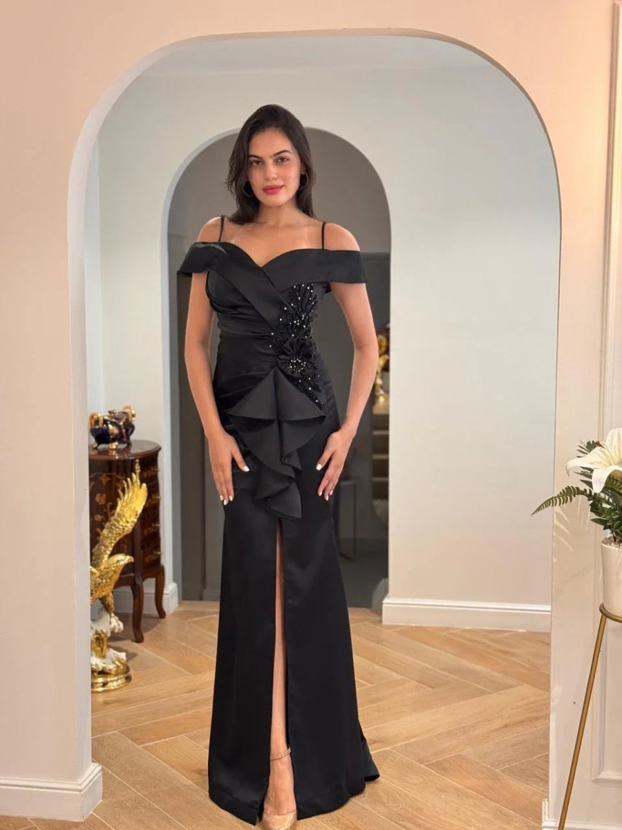 EMMA: Robe sculptante perles brodées - Aube Couture