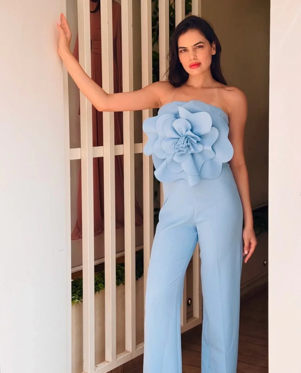 FIORE: Combinaison bustier fleur 3D - Aube Couture