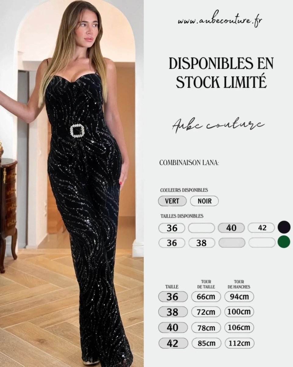 LANA: Combinaison à paillette - Aube Couture