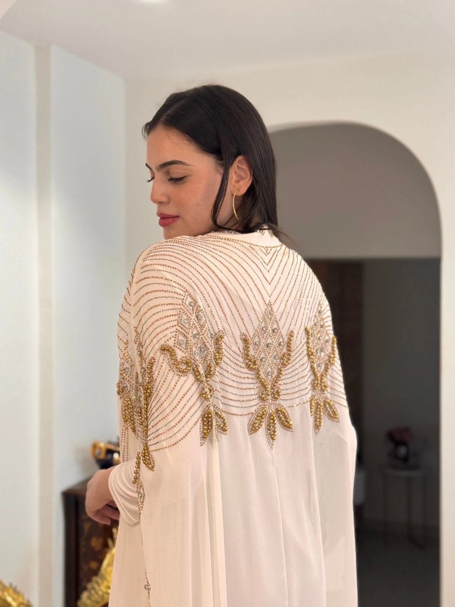 LINA: Jebba perlé broderies dorées - Aube Couture