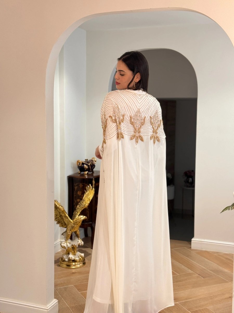 LINA: Jebba perlé broderies dorées - Aube Couture
