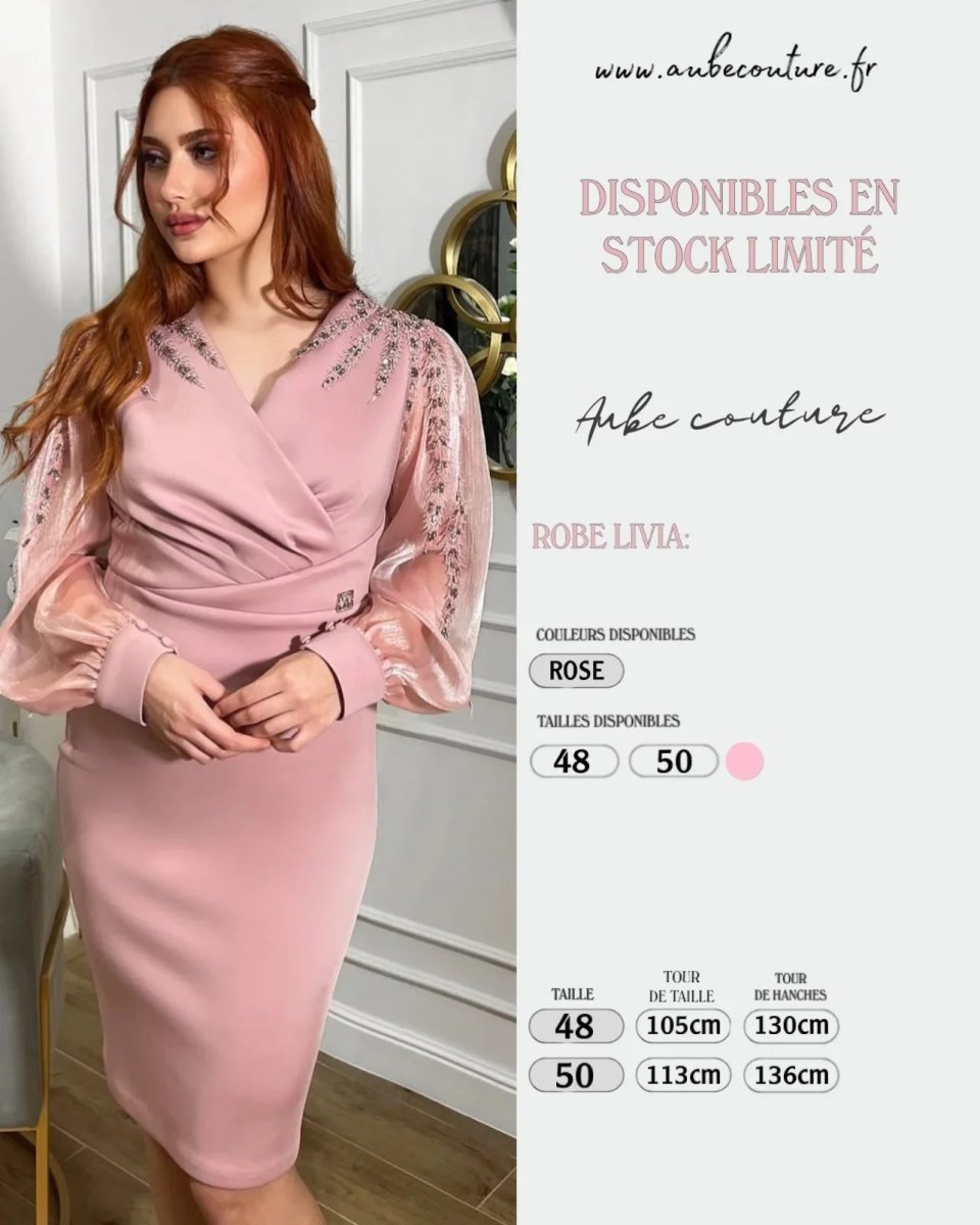 LIVIA : robe effet cache - coeur - Aube Couture